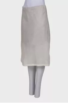 Combo skirt with translucent fabric