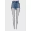 Raw hem denim shorts