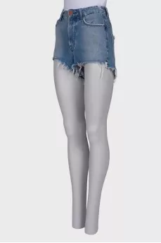 Raw hem denim shorts