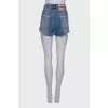 Raw hem denim shorts