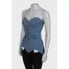 Blue denim corset