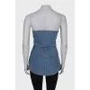 Blue denim corset