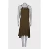 Dark green ruffled dress
