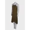 Dark green ruffled dress