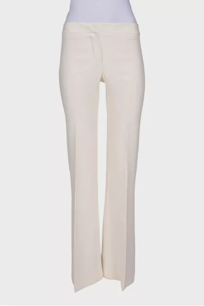 White silk trousers