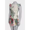 Dress in floral print with embroidered decor