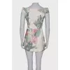 Dress in floral print with embroidered decor