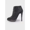 Decorated suede ankle boots