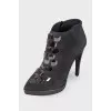 Decorated suede ankle boots