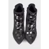 Decorated suede ankle boots