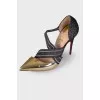 Combined pointed toe shoes