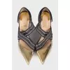 Combined pointed toe shoes