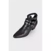 Leather boots with silver hardware