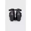 Leather boots with silver hardware