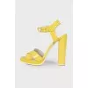 Yellow patent sandals