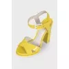 Yellow patent sandals