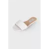 Embossed leather slippers