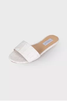 Embossed leather slippers