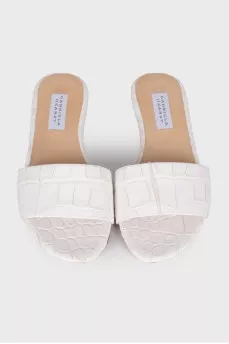 Embossed leather slippers
