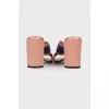 Textile mules with block heels