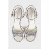 Leather sandals with textiles