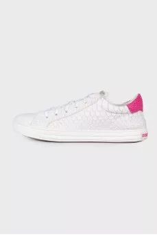 White embossed sneakers