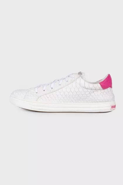 White embossed sneakers