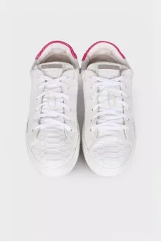 White embossed sneakers