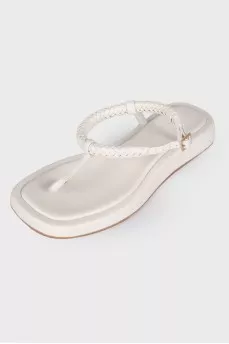 White leather slippers