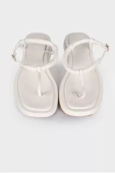 White leather slippers