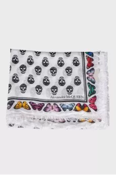 White scarf in print