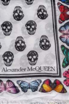 White scarf in print