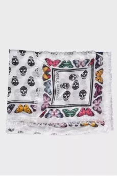 White scarf in print
