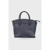 Dark blue leather bag