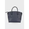 Dark blue leather bag