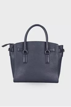 Dark blue leather bag