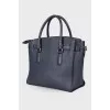 Dark blue leather bag