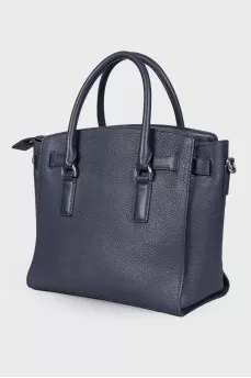 Dark blue leather bag