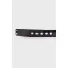 Leather belt with silver hardware