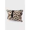 Pony leather clutch