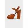 Brown suede sandals
