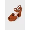Brown suede sandals