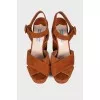 Brown suede sandals