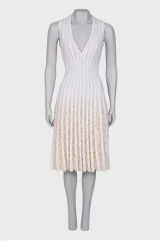 Dress with a pattern and frills
