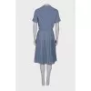 Gray-blue dress with a belt