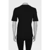 Black T-shirt with tag print