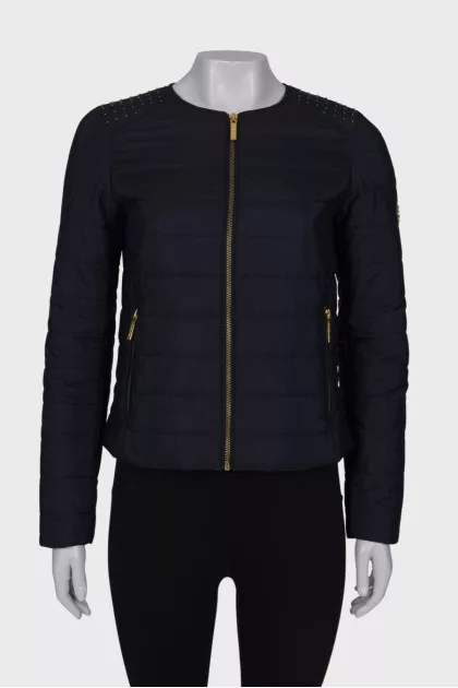 Blue jacket with gold hardware
