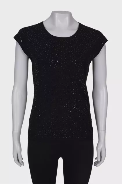 Black T-shirt with sequins