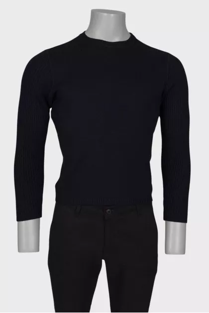 Men's plain black sweater