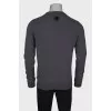 Men's sweater with print and leather patches